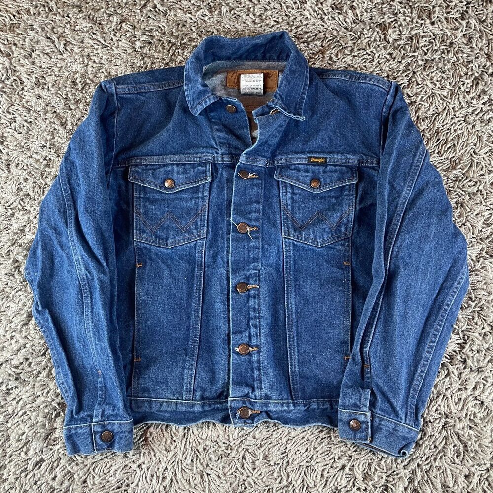Vintage Wrangler Authentic Western Jacket Mens Medium M Denim Cowboy Cowgirls